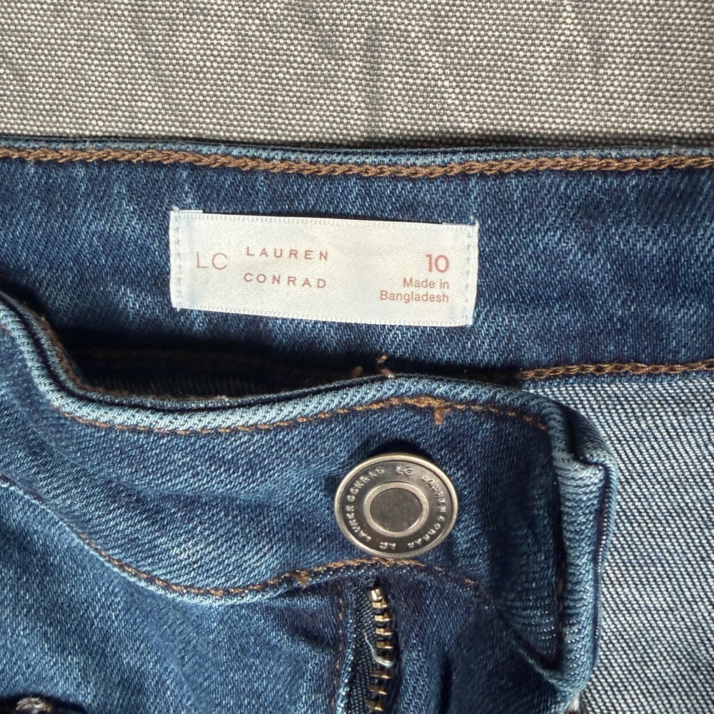 LC Lauren Conrad Womens Wide Leg Patch Pocket Jeans Medium Wash Blue Size 10 - Picture 3 of 8